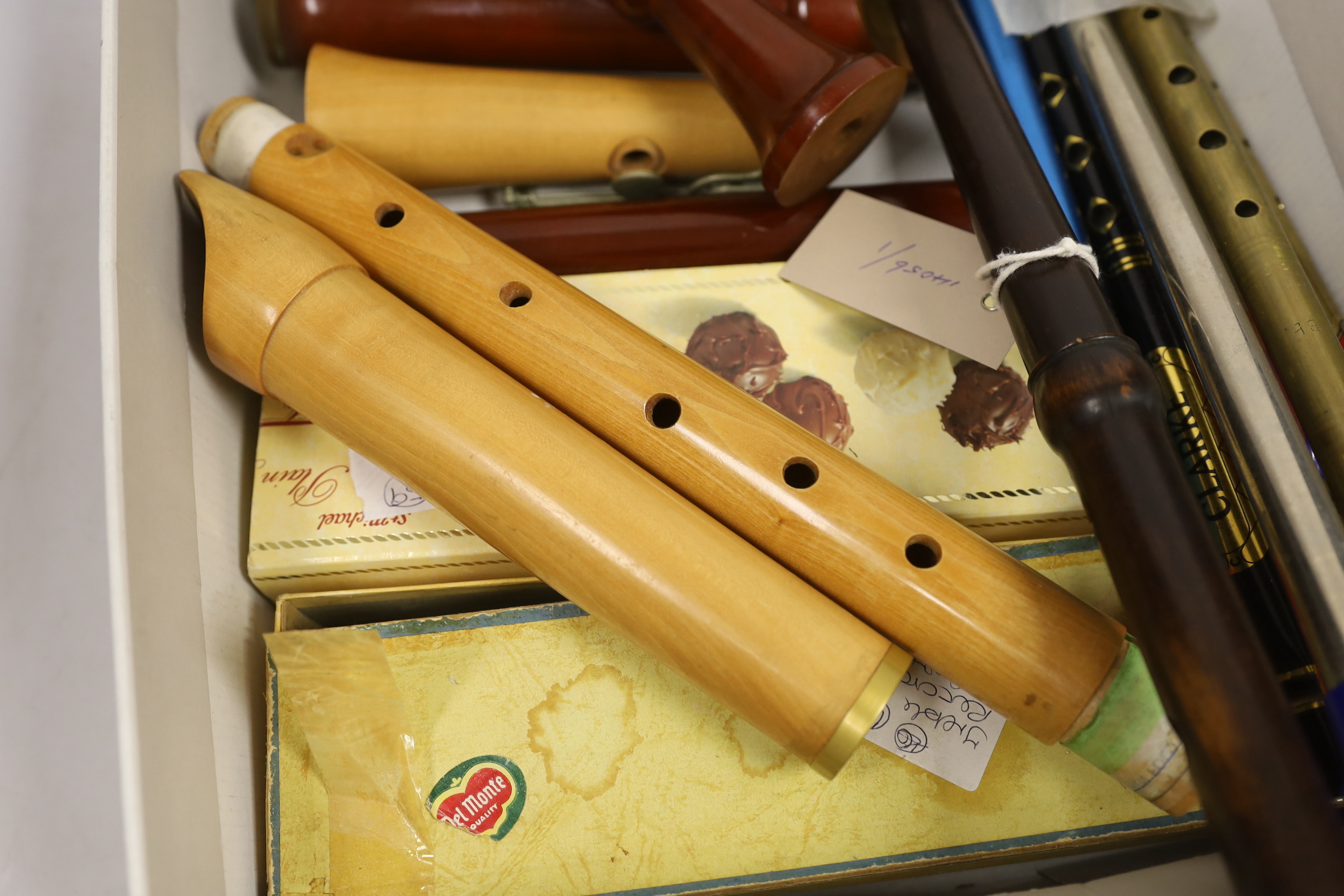 Four recorders, various whistles, etc.